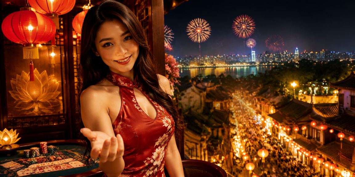 Người chơi tham gia trò chơi bài tại Hà Nội với đèn lồng truyền thống về đêm