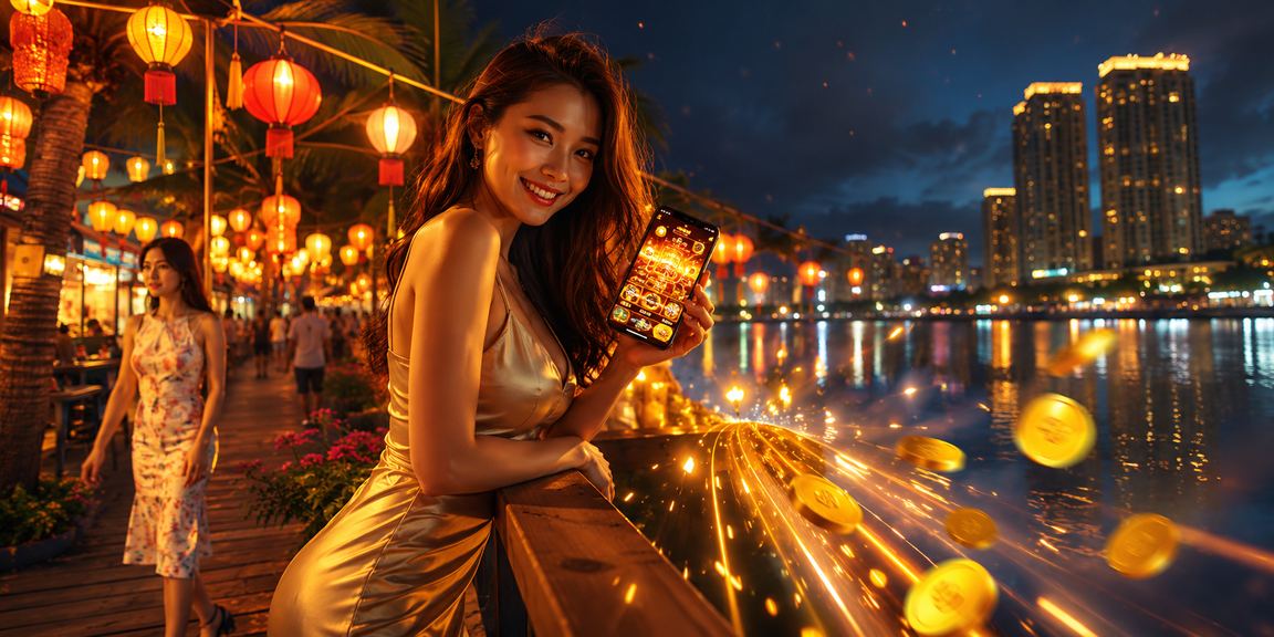 Người dùng trải nghiệm casino trực tuyến trên điện thoại tại chợ đêm Phú Quốc