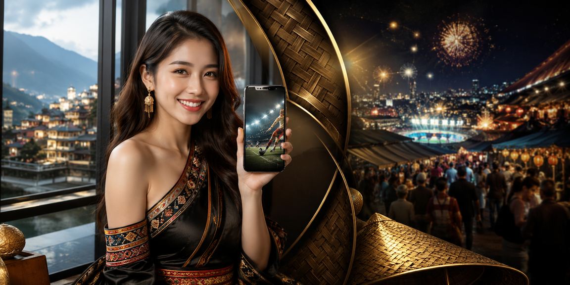 Người dùng truy cập casino mobile tại Sa Pa đội nón lá trong sương